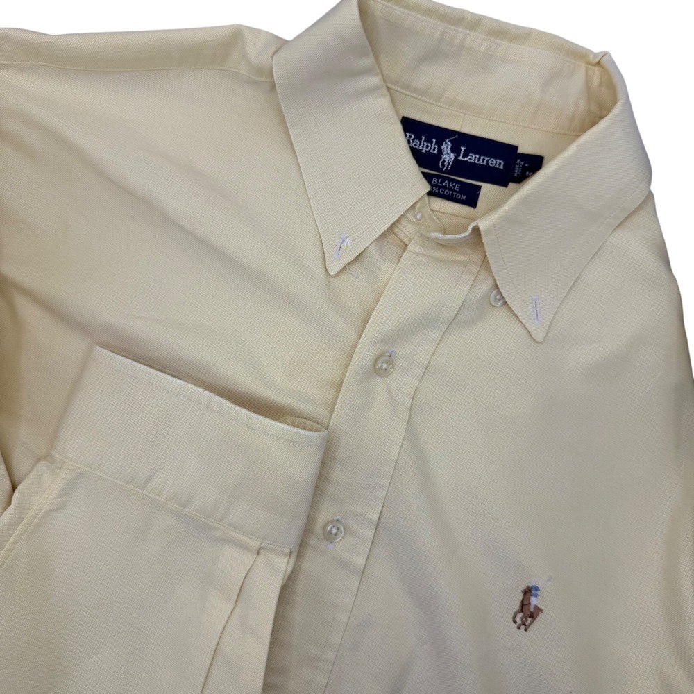 Ralph‎ Lauren Blake Button Down Shirt Long Sleeve Yellow Multicolored Pony Men L